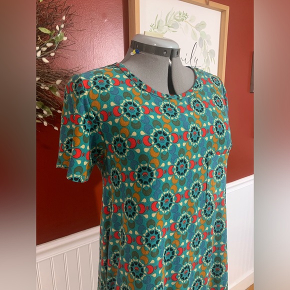 Unique Lularoe teal and colorful dress - Picture 3 of 5